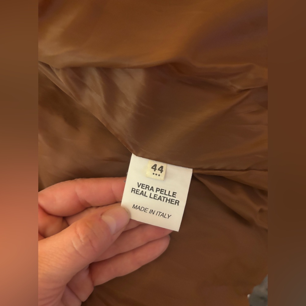 Italian Brown Leather Jacket - Picture 6 of 6